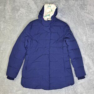 Eddie Bauer Girls Hooded Classic Down Puffer Jacket Blue Large (14)